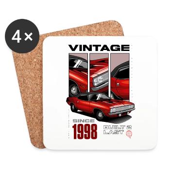 Je ne suis pas vieux, je suis une voiture classique vintage née en 1998 - Dessous de verre (lot de 4) - blanc - Devant