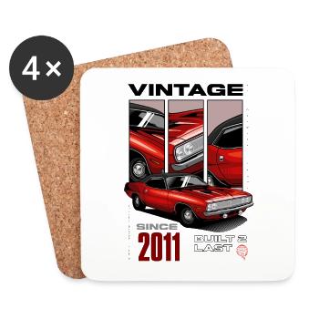 I'm Not Old I'm Vintage Classic Car Born In 2011 - Coasters (set of 4) - white - Front