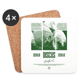 Diskusfisch Buntbarsch Aquarium Fischhalter - Untersetzer (4er-Set) - Weiß - Vorne