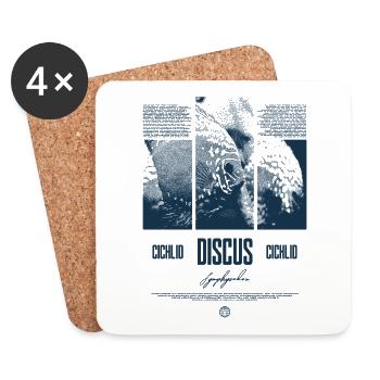Diskusfisch Buntbarsch Aquarium Fischhalter - Untersetzer (4er-Set) - Weiß - Vorne