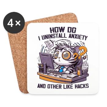 How Do I Uninstall Anxiety And Other Like Hacks - Dessous de verre (lot de 4) - blanc - Devant