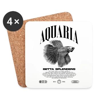 Betta Fish Keeper Moderne Streetwear - Untersetzer (4er-Set) - Weiß - Vorne