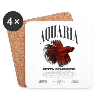 Betta Fish Keeper Moderne Streetwear - Untersetzer (4er-Set) - Weiß - Vorne