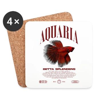 Betta Fish Keeper Moderne Streetwear - Untersetzer (4er-Set) - Weiß - Vorne