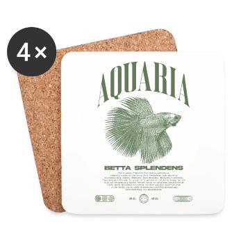 Betta Fish Keeper Moderne Streetwear - Untersetzer (4er-Set) - Weiß - Vorne