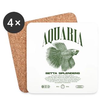 Betta Fish Keeper Moderne Streetwear - Untersetzer (4er-Set) - Weiß - Vorne