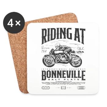 Bonneville Salt Flats Motorrad Geburtstag 1914 - Untersetzer (4er-Set) - Weiß - Vorne