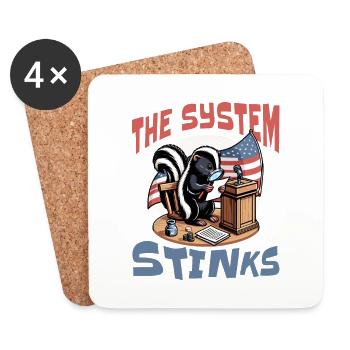 Politics system stinks - Coasters (set of 4) - white - Front