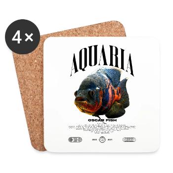 Oscar Fish Changement d’eau Poisson Monstre - Dessous de verre (lot de 4) - blanc - Devant