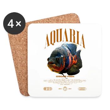 Oscar Fish Water Change Monster Fish - Coasters (set of 4) - white - Front