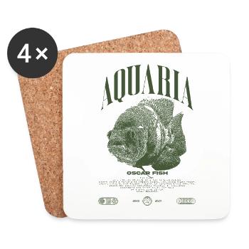 Oscar Fish Water Change Monster Fish - Coasters (set of 4) - white - Front