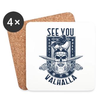 See You In Valhalla Viking Norse - Coasters (set of 4) - white - Front