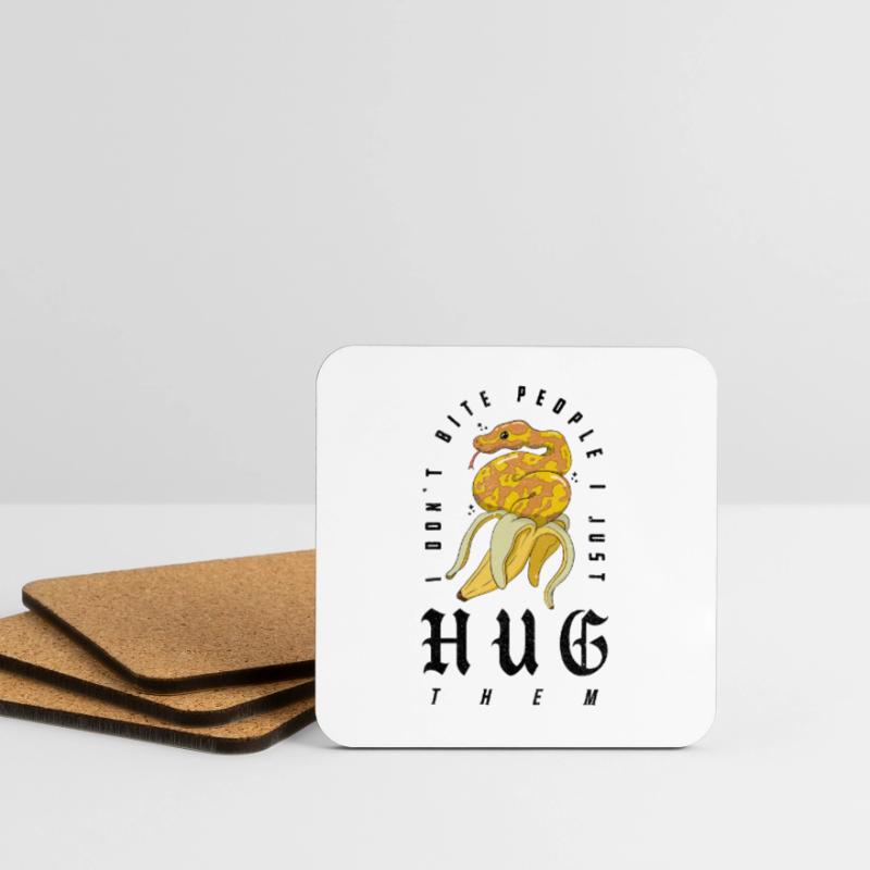 Ball Python Snake Owner Banana Royal Python Coasters (set of 4)