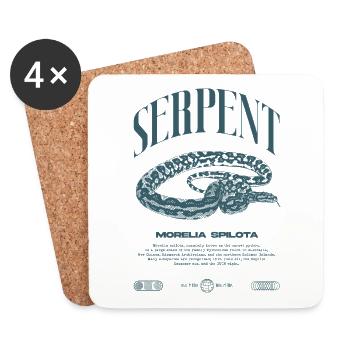 Carpet Python Modern Reptile Keeper Streetwear - Coasters (set of 4) - white - Front