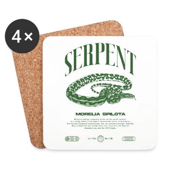 Carpet Python Modern Reptile Keeper Streetwear - Coasters (set of 4) - white - Front