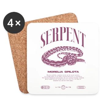 Carpet Python Modern Reptile Keeper Streetwear - Coasters (set of 4) - white - Front