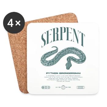 Blood Python Modern Reptile Keeper Streetwear - Coasters (set of 4) - white - Front