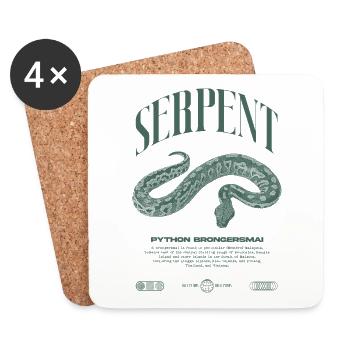 python de sang moderne reptile keeper streetwear - Dessous de verre (lot de 4) - blanc - Devant