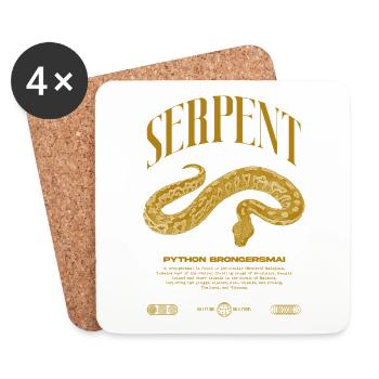 python de sang moderne reptile keeper streetwear - Dessous de verre (lot de 4) - blanc - Devant