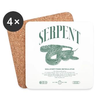 Reticulated Python Reptile Keeper Streetwear - Coasters (set of 4) - white - Front