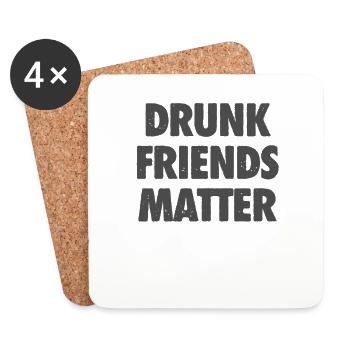 Lustige Betrunkene Freunde Materie Trinken - Untersetzer (4er-Set) - Weiß - Vorne