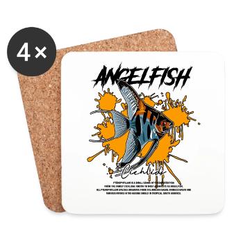 Poisson-ange Fish Keeper Streetwear moderne - Dessous de verre (lot de 4) - blanc - Devant
