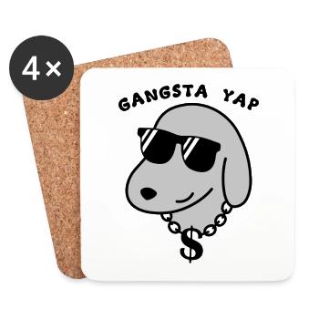 Gangsta Yap - Untersetzer (4er-Set) - Weiß - Vorne