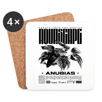Aquascaping Anubias Aquatic Plant Fish Keeper - Coasters (set of 4) - white - Front
