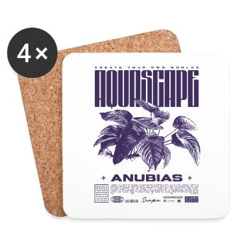 Aquascaping Anubias Aquatic Plant Fish Keeper - Coasters (set of 4) - white - Front