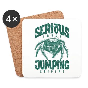 Serious About Jumping Spiders Pet Spider Owner - Coasters (set of 4) - white - Front