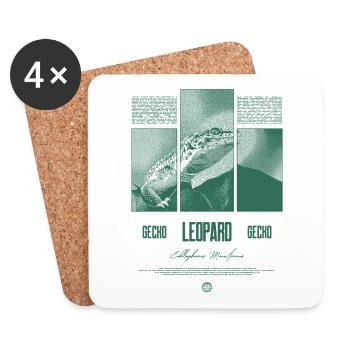 Leopard Gecko Reptile Keeper Streetwear - Untersetzer (4er-Set) - Weiß - Vorne