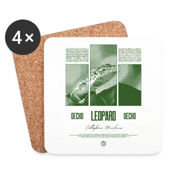Leopard Gecko Reptile Keeper Streetwear - Untersetzer (4er-Set) - Weiß - Vorne