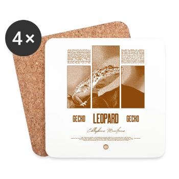 Leopard Gecko Reptile Keeper Streetwear - Coasters (set of 4) - white - Front