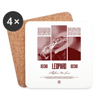 Leopard Gecko Reptile Keeper Streetwear - Coasters (set of 4) - white - Front
