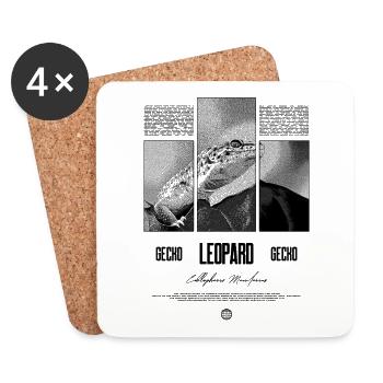 Leopard Gecko Reptile Keeper Streetwear - Untersetzer (4er-Set) - Weiß - Vorne