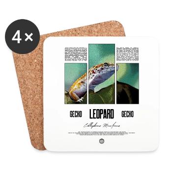 Leopard Gecko Reptile Keeper Streetwear - Untersetzer (4er-Set) - Weiß - Vorne