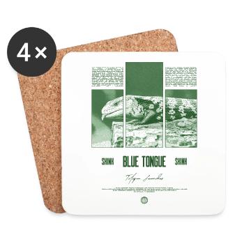 Blue Tongue Skink Reptile Keeper Streetwear - Untersetzer (4er-Set) - Weiß - Vorne