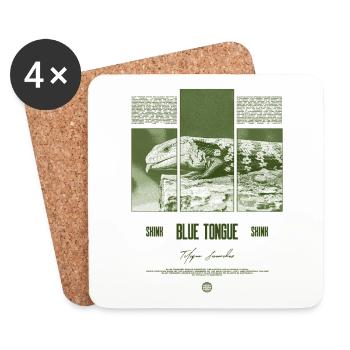 Blue Tongue Skink Reptile Keeper Streetwear - Untersetzer (4er-Set) - Weiß - Vorne