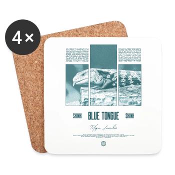 Blue Tongue Skink Reptile Keeper Streetwear - Untersetzer (4er-Set) - Weiß - Vorne