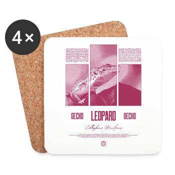 Leopard Gecko Reptile Keeper Streetwear - Coasters (set of 4) - white - Front