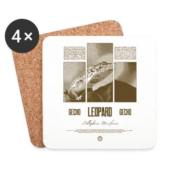 Leopard Gecko Reptile Keeper Streetwear - Untersetzer (4er-Set) - Weiß - Vorne