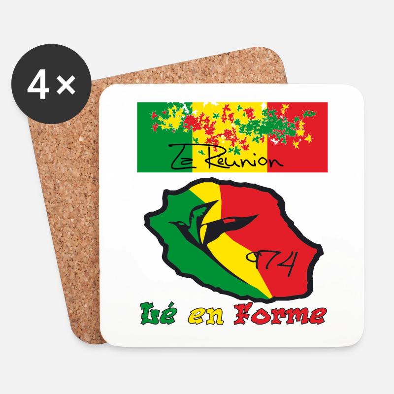 974 die in Form 02 rasta - Untersetzer (4er-Set) - Weiß
