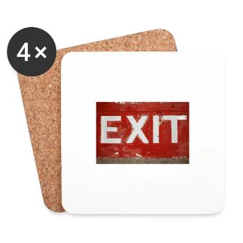 cooles exit shirt design rot - Untersetzer (4er-Set) - Weiß - Vorne