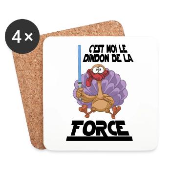 Le dindon de la force - Parodie Humour Fun Cool - Dessous de verre (lot de 4) - blanc - Devant