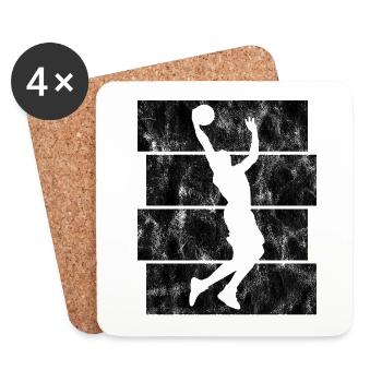 Basketteur basket-ball basket-ball - Dessous de verre (lot de 4) - blanc - Devant