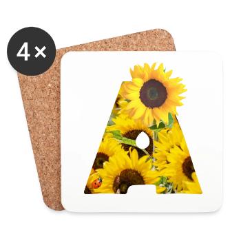 sonnenblumen a - Untersetzer (4er-Set) - Weiß - Vorne