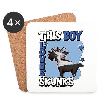 Putois This Boy Loves Skunks - Dessous de verre (lot de 4) - blanc - Devant