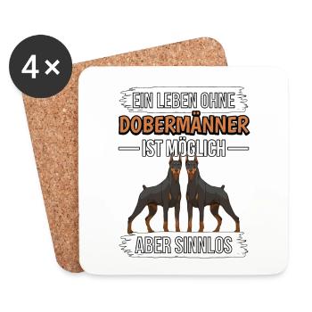 Ein Leben ohne Dobermänner - Untersetzer (4er-Set) - Weiß - Vorne