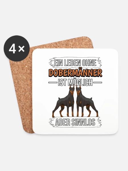 Ein Leben ohne Dobermänner - Untersetzer (4er-Set) - Weiß