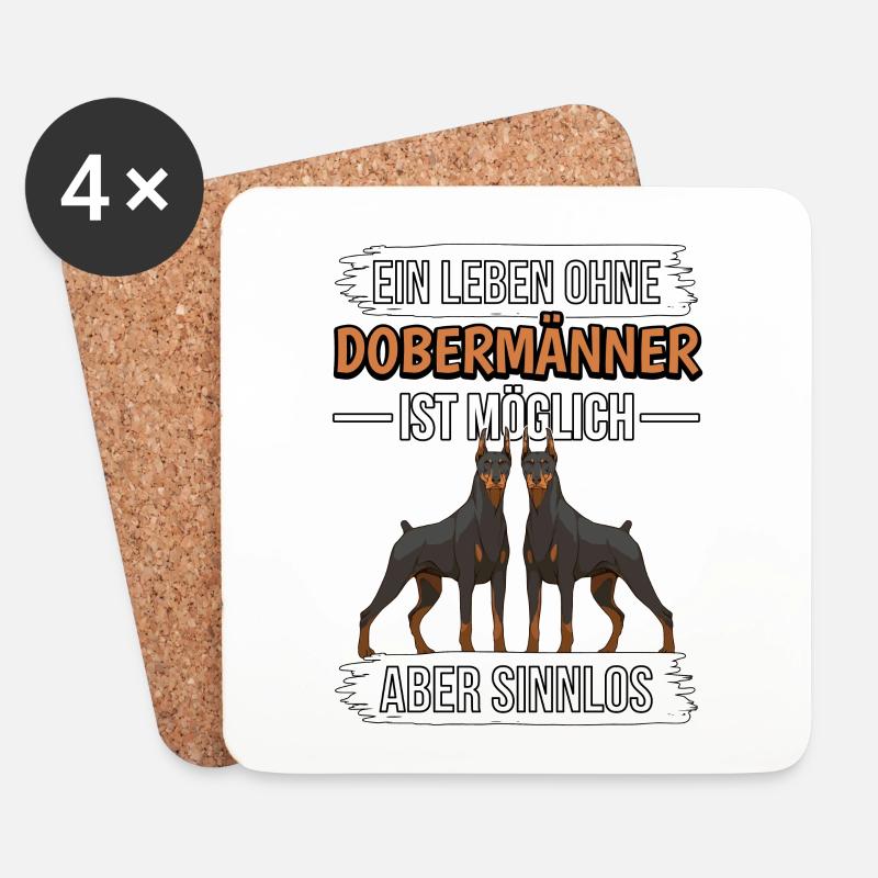 Ein Leben ohne Dobermänner - Untersetzer (4er-Set) - Weiß